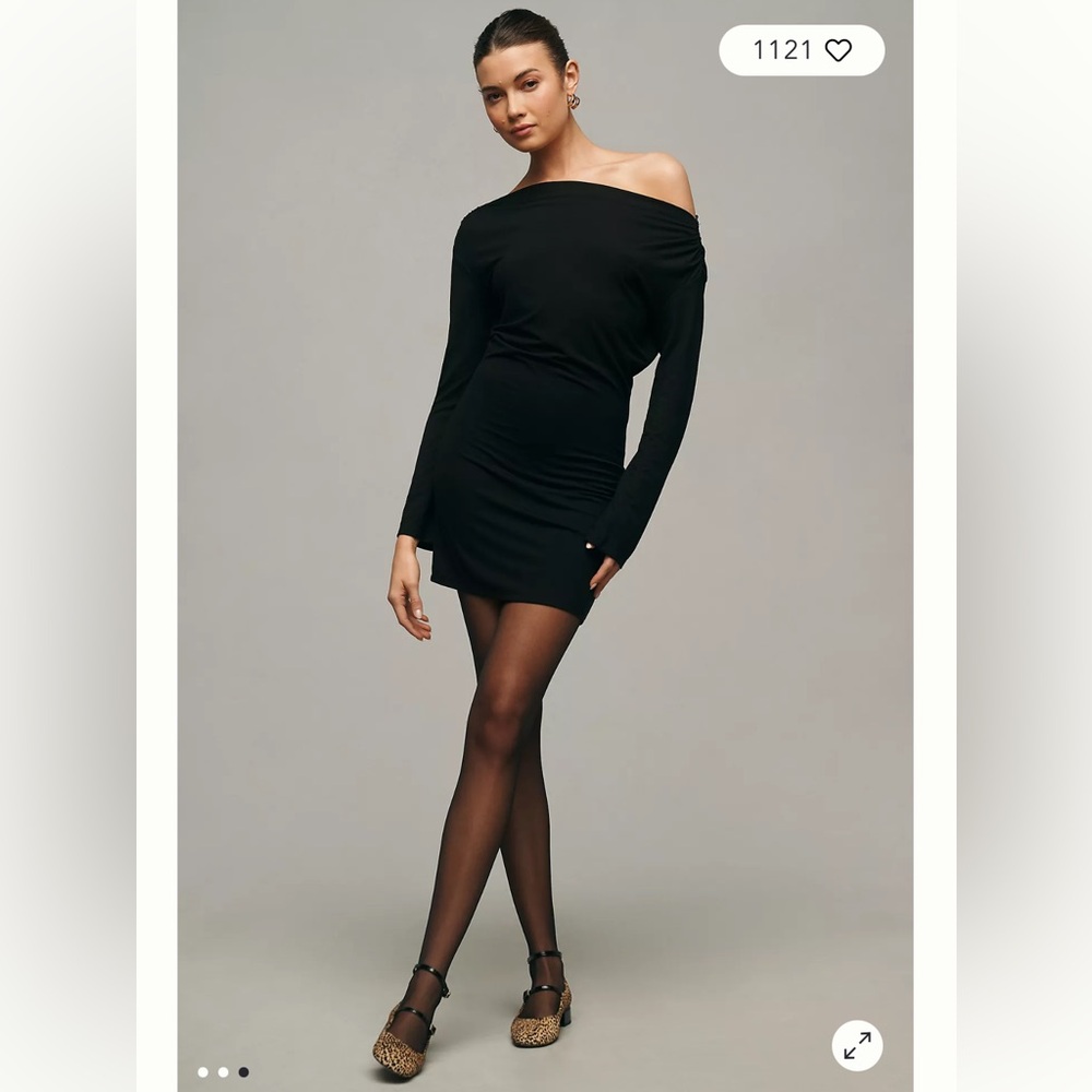 Reformation Eveline Long-Sleeve Knit Mini Dress Made in USA - Picture 3 of 9